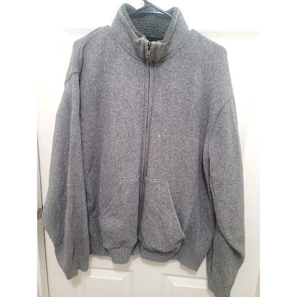 Oscar de la Renta Other - Oscar De La Renta Plus Size Men's Gray Full-Zip Jacket Sherpa Collar & Ribbed He